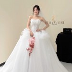 TVC779 Váy Cưới Đi Tiệc, Đầm Cưới Dáng Xuông, Cúp ngực, Xếp Tầng