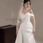 TVC786 Váy Cưới Đi Bàn, Đầm Cưới Đuôi Cá, Tà Lệch, Gọng Corset