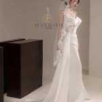TVC786 Váy Cưới Đi Bàn, Đầm Cưới Đuôi Cá, Tà Lệch, Gọng Corset