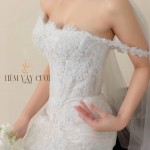 TVC789 Váy Cưới Đi Bàn, Đầm Cưới Bó Cá, Cúp Ngực, Dáng Ôm, Ren