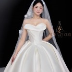 TVC793 Váy Cưới Làm Lễ,Đầm Cưới Tiệc, Cúp Ngực, Đính Ngọc
