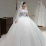 TVC812 Váy Cưới Làm Lễ, Đầm Cưới Đi Tiệc, Bệt Vai Ngang, Ren, Tùng Bồng