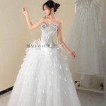 TVC820 Váy Cưới Làm Lễ, Đầm Cưới Thiết Kế, Cúp Ngực, Đính Đá