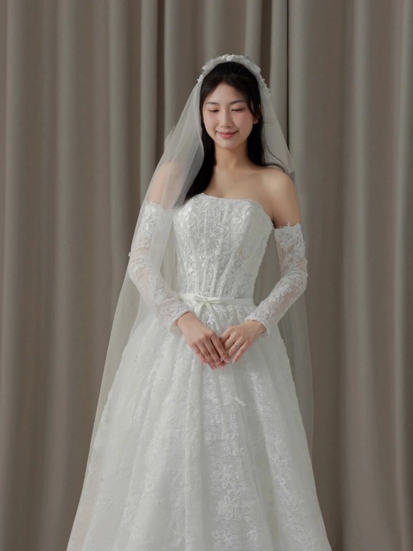 TVC790 Váy Cưới Đi Bàn, Đầm Cưới Đi Bàn, Dáng Xuông, 3 Mẫu Váy Cổ Điển